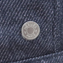 エルメス HERMES ガブリエル インディゴ 麻 ＃57 ベレー帽 シルバー金具 新品 未使用 青 紺 帽子