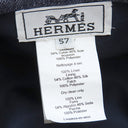 エルメス HERMES ガブリエル インディゴ 麻 ＃57 ベレー帽 シルバー金具 新品 未使用 青 紺 帽子