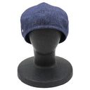 エルメス HERMES ガブリエル インディゴ 麻 ＃57 ベレー帽 シルバー金具 新品 未使用 青 紺 帽子