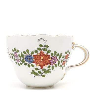 マイセン MEISSEN インドの華 カップ＆ソーサー ホワイト×マルチカラー×ゴールド 陶磁器 食器 白 コーヒー ティー ソーサ―なし