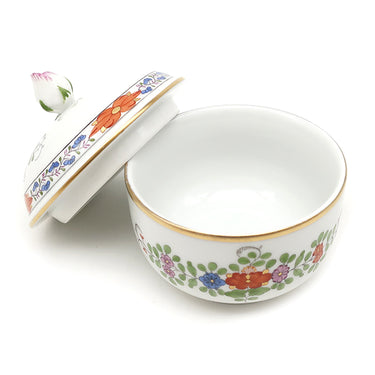 マイセン MEISSEN インドの華 シュガーポット ホワイト×マルチカラー×ゴールド 陶磁器 食器 白