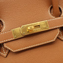 エルメス HERMES バーキン35 ゴールド ヴォーエプソン ハンドバッグ ゴールド金具 茶