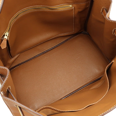エルメス HERMES バーキン35 ゴールド ヴォーエプソン ハンドバッグ ゴールド金具 茶