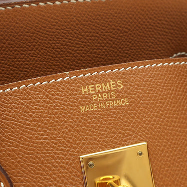 エルメス HERMES バーキン35 ゴールド ヴォーエプソン ハンドバッグ ゴールド金具 茶
