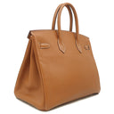 エルメス HERMES バーキン35 ゴールド ヴォーエプソン ハンドバッグ ゴールド金具 茶