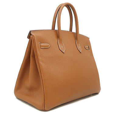 エルメス HERMES バーキン35 ゴールド ヴォーエプソン ハンドバッグ ゴールド金具 茶