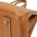 エルメス HERMES バーキン35 ゴールド ヴォーエプソン ハンドバッグ ゴールド金具 茶