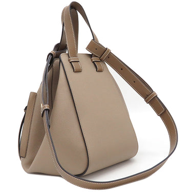ロエベ LOEWE ハンモックバッグ スモール サンド ソフトグレインカーフ 2WAYバッグ ゴールド金具 茶 ハンドバッグ ショルダーバッグ
