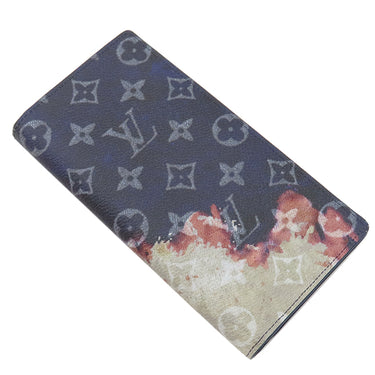 ルイヴィトン LOUIS VUITTON ポルトフォイユ ブラザ NM M82826 ネイビー モノグラムブリーチキャンバス 長財布 ゴールド金具 紺