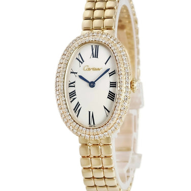 腕時計 カルティエ Cartier ベニュワール SM 820911A6 手巻き レディース OH済み K18YG無垢 純正ダイヤ オーバル ヴィンテージ