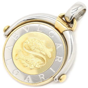 ブルガリ BVLGARI ホロスコープ 魚座 PISCES イエローゴールドXシルバー K18YG ステンレススチール ペンダントトップ 750 BVLGARI