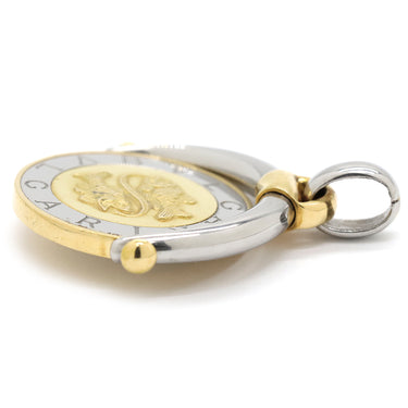 ブルガリ BVLGARI ホロスコープ 魚座 PISCES イエローゴールドXシルバー K18YG ステンレススチール ペンダントトップ 750 BVLGARI