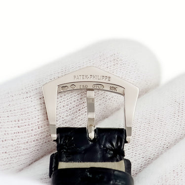 パテックフィリップ PATEK PHILIPPE ブラック クロコダイル 純正K18WG製尾錠付き 腕時計パーツ 純正 クロコ バンド K18WG 製尾錠付き 本革ベルト 替え 正規品 スペア 19ｍｍ ブラック 黒