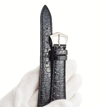パテックフィリップ PATEK PHILIPPE ブラック クロコダイル 純正K18WG製尾錠付き 腕時計パーツ 純正 クロコ バンド K18WG 製尾錠付き 本革ベルト 替え 正規品 スペア 19ｍｍ ブラック 黒