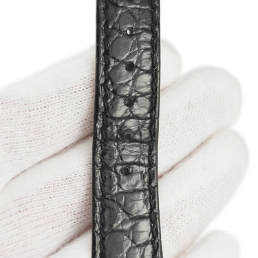 パテックフィリップ PATEK PHILIPPE ブラック クロコダイル 純正K18WG製尾錠付き 腕時計パーツ 純正 クロコ バンド K18WG 製尾錠付き 本革ベルト 替え 正規品 スペア 19ｍｍ ブラック 黒
