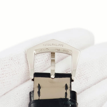 パテックフィリップ PATEK PHILIPPE ブラック クロコダイル 純正K18WG製尾錠付き 腕時計パーツ 純正 クロコ バンド K18WG 製尾錠付き 本革ベルト バンド 替え 正規品 スペア 19ｍｍ ブラック 黒