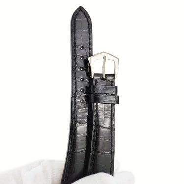 パテックフィリップ PATEK PHILIPPE ブラック クロコダイル 純正K18WG製尾錠付き 腕時計パーツ 純正 クロコ バンド K18WG 製尾錠付き 本革ベルト バンド 替え 正規品 スペア 19ｍｍ ブラック 黒