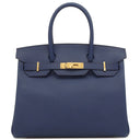 エルメス HERMES バーキン30 ブルーネイビー ヴォーエプソン ハンドバッグ ゴールド金具 新品 未使用 青 新刻印