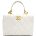 シャネル CHANEL ミニボーリングバッグ AS4202 ホワイト ラムスキン ショルダーバッグ ゴールド金具 チェーンショルダー ココマーク 白