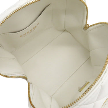 シャネル CHANEL ミニボーリングバッグ AS4202 ホワイト ラムスキン ショルダーバッグ ゴールド金具 チェーンショルダー ココマーク 白