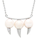 TASAKI TASAKI デインジャー ファング P-17202-18KWG パールホワイトXホワイトゴールド K18WG パール ネックレス パヴェダイヤ 750WG 18K