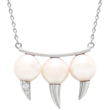 TASAKI TASAKI デインジャー ファング P-17202-18KWG パールホワイトXホワイトゴールド K18WG パール ネックレス パヴェダイヤ 750WG 18K