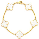 ヴァンクリーフアーペル Van Cleef & Arpels ヴィンテージアルハンブラ ブレスレット VCARA41800 パールホワイト×イエローゴールド K18YG マザーオブ パール ブレスレット 750YG 18金 5モチーフ