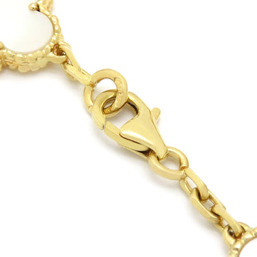ヴァンクリーフアーペル Van Cleef & Arpels ヴィンテージアルハンブラ ブレスレット VCARA41800 パールホワイト×イエローゴールド K18YG マザーオブ パール ブレスレット 750YG 18金 5モチーフ