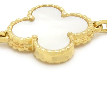 ヴァンクリーフアーペル Van Cleef & Arpels ヴィンテージアルハンブラ ブレスレット VCARA41800 パールホワイト×イエローゴールド K18YG マザーオブ パール ブレスレット 750YG 18金 5モチーフ