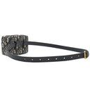 クリスチャン・ディオール Christian Dior オブリーク ウエストポーチ ネイビー キャンバス ウエストバッグ ヴィンテージ金具 紺 ジャガード