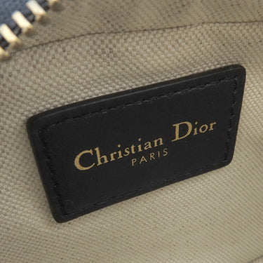 クリスチャン・ディオール Christian Dior オブリーク ウエストポーチ ネイビー キャンバス ウエストバッグ ヴィンテージ金具 紺 ジャガード