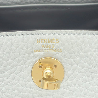 エルメス HERMES リンディ ミニ 20 ブルーベール トリヨンクレマンス ショルダーバッグ シルバー金具 ブルーグレー
