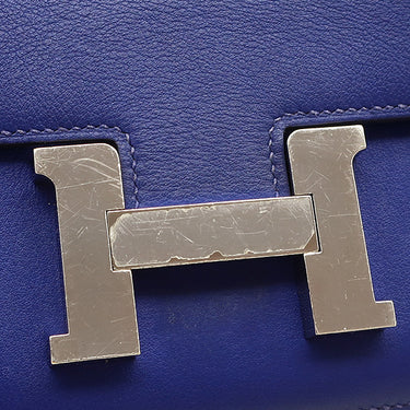 エルメス HERMES コンスタンス3 ミニ ブルーエレクトリック スイフト ショルダーバッグ シルバー金具 青