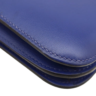 エルメス HERMES コンスタンス3 ミニ ブルーエレクトリック スイフト ショルダーバッグ シルバー金具 青