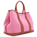 エルメス HERMES ガーデンパーティーTPM ピンク×ルージュデュセス トワルオフィシエ ヴァッシュカントリー トートバッグ シルバー金具 バイカラー