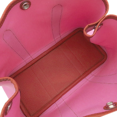 エルメス HERMES ガーデンパーティーTPM ピンク×ルージュデュセス トワルオフィシエ ヴァッシュカントリー トートバッグ シルバー金具 バイカラー