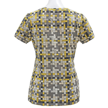 エルメス HERMES マイクロTシャツ イエロー×グレー×マルチカラー コットン 13195 半袖Ｔシャツ 【Bolduc au Carre /ボルデュックチェック】