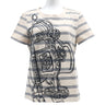 エルメス HERMES ストレートTシャツ アイボリー×グレー×ブラック コットン 13195 半袖Ｔシャツ 【BRIDES de GALA/ブリッド ドゥ ガラ】