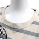 エルメス HERMES ストレートTシャツ アイボリー×グレー×ブラック コットン 13195 半袖Ｔシャツ 【BRIDES de GALA/ブリッド ドゥ ガラ】