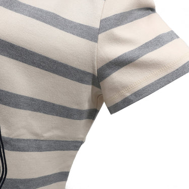 エルメス HERMES ストレートTシャツ アイボリー×グレー×ブラック コットン 13195 半袖Ｔシャツ 【BRIDES de GALA/ブリッド ドゥ ガラ】