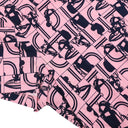 エルメス HERMES 総柄 ピンク×ネイビー コットン 13195 半袖Ｔシャツ 紺 【Brides de GALA en Desordre/ブライド ドゥ ガラ アン デゾルドル】