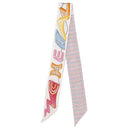 エルメス HERMES ツイリー ホワイト×ローズ×ヴェール シルク スカーフ 【CHEVALOSCOPE NEON/シュヴァロスコープ ネオン】