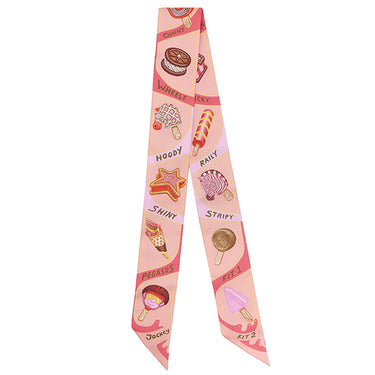 エルメス HERMES ツイリー ローズプードル×コライユ×イエロー シルク スカーフ 【FUNNY ICE CREAM/ファニー アイスクリーム】