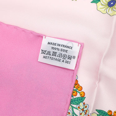 エルメス HERMES カレ90 CARRE ローズボンボン×ローズドラジェ×ヴェール シルク スカーフ 【BRIDES DE GALA EN FLEURS/ブリッド ドゥ ガラ アン フルール】