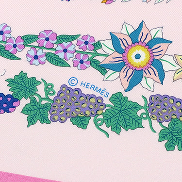 エルメス HERMES カレ90 CARRE ローズボンボン×ローズドラジェ×ヴェール シルク スカーフ 【BRIDES DE GALA EN FLEURS/ブリッド ドゥ ガラ アン フルール】