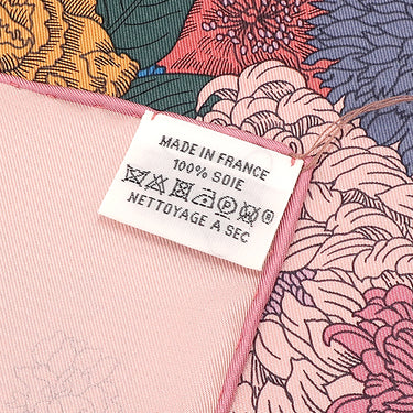 エルメス HERMES カレ90 CARRE ローズオルタンシア×ブルー×ヴェール シルク スカーフ 【ROBE LEGERE/ローブ レジェール】