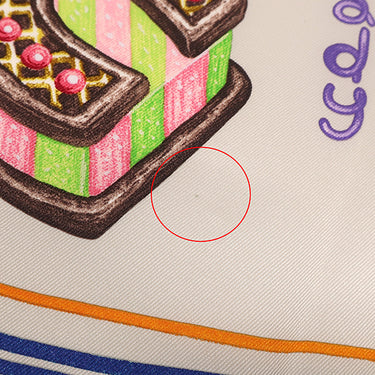 エルメス HERMES カレ70 CARRE パールグレー×ローズ×マルチカラー シルク スカーフ 【FUNNY ICE CREAM/ファニー アイスクリーム】