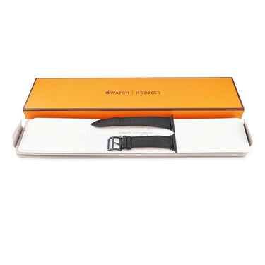 エルメス HERMES 純正 アップルウォッチ用 シンプルトゥール ブラック カーフ ステンレススチール ブラックPVD加工 腕時計パーツ ストラップ ベルト 20ｍｍ ブラック 尾錠付 PVD 金具付