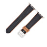 エルメス HERMES 純正 アップルウォッチ用 キャンバスベルト ブラック ナイロン ステンレススチール 腕時計パーツ ストラップ 20ｍｍ ブラック×ブラウン 尾錠付 金具付