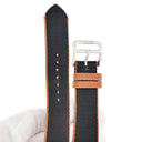エルメス HERMES 純正 アップルウォッチ用 キャンバスベルト ブラック ナイロン ステンレススチール 腕時計パーツ ストラップ 20ｍｍ ブラック×ブラウン 尾錠付 金具付